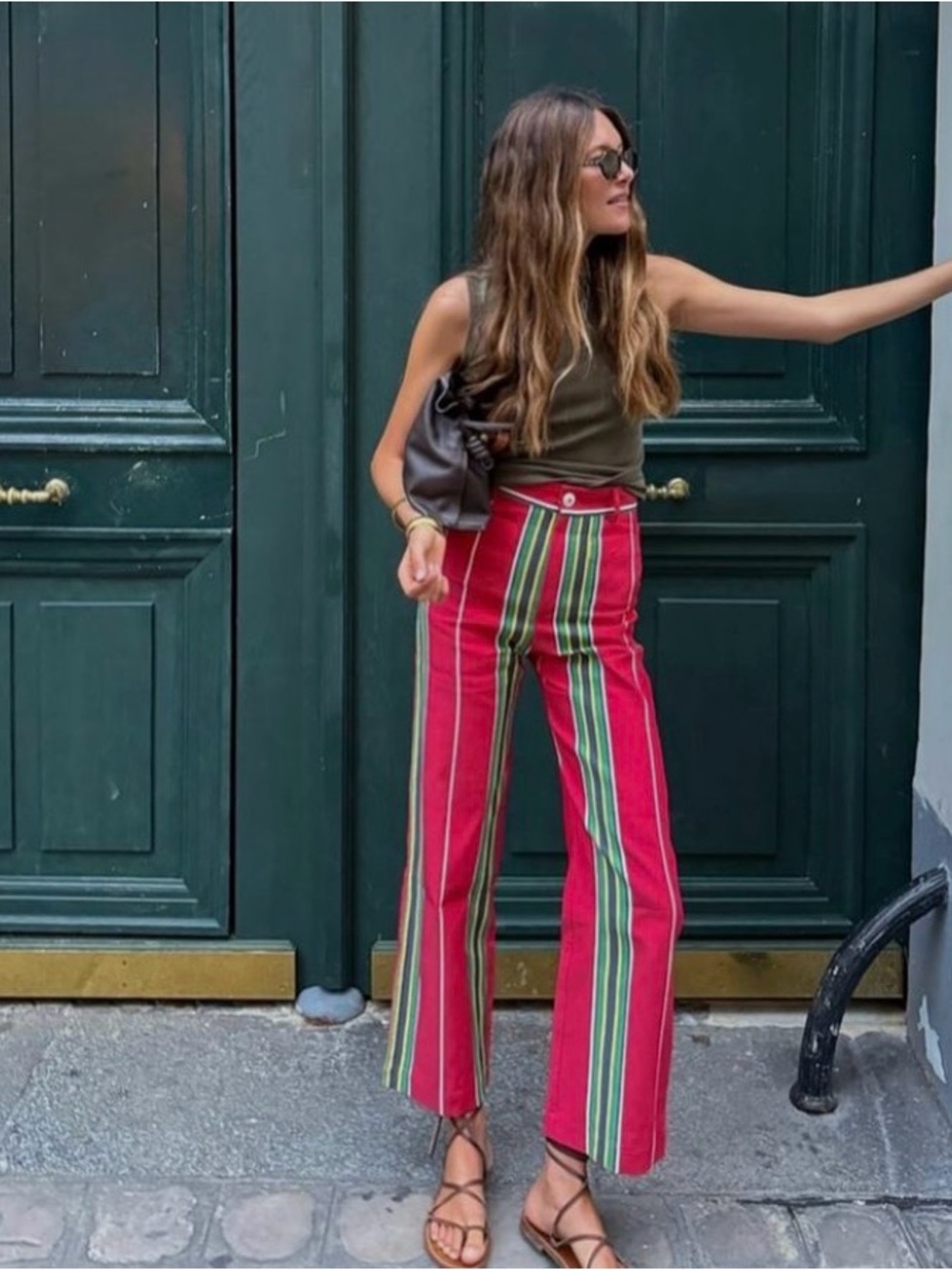 La veste pippi pants in red cotton size medium